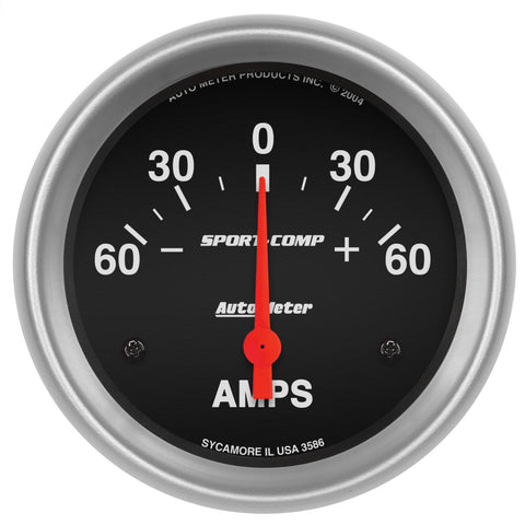 2-5/8" AMMETER 60-0-60 AMPS SPORT-COMP