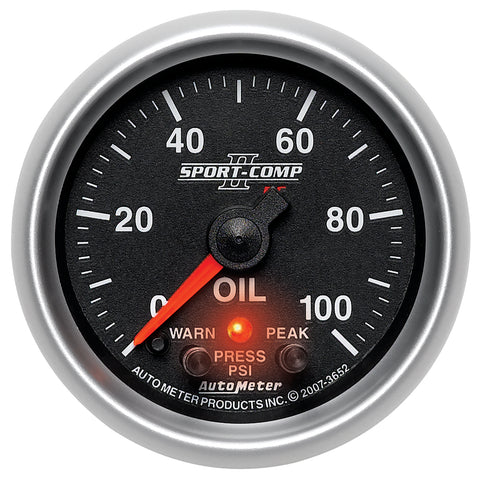 2-1/16" OIL PRESSURE 0-100 PSI SPORT-COMP II