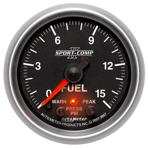 2-1/16" FUEL PRESSURE 0-15 PSI SPORT-COMP II