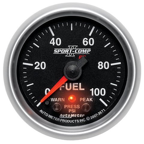 2-1/16" FUEL PRESSURE 0-100 PSI SPORT-COMP II