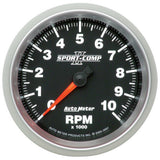 3-3/8" IN-DASH TACHOMETER 0-10000 RPM SPORT-COMP II