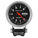 2-5/8" PEDESTAL TACHOMETER 0-8000 RPM SPORT-COMP
