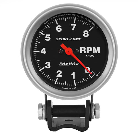 2-5/8" PEDESTAL TACHOMETER 0-8000 RPM SPORT-COMP