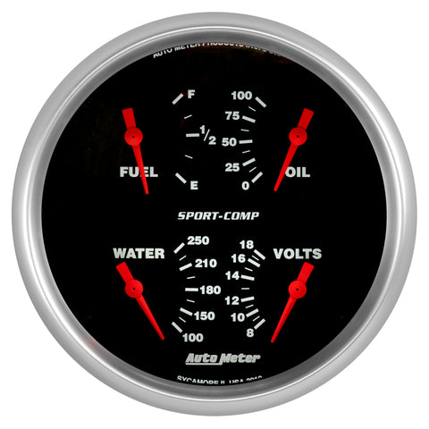 5" QUAD GAUGE 100 PSI/100-250 °F/8-18V/0-90 O SPORT-COMP
