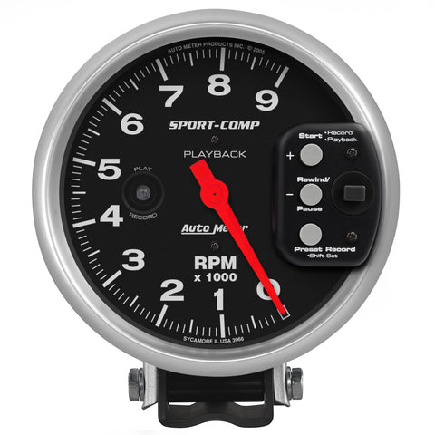 5" PEDESTAL PLAYBACK TACHOMETER 0-9000 RPM SPORT-COMP