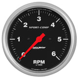 5" IN-DASH TACHOMETER 0-6000 RPM SPORT-COMP
