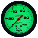 2-5/8" OIL PRESSURE 0-100 PSI LIQUID FILLED ULTRA-NITE