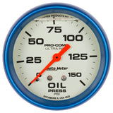2-5/8" OIL PRESSURE 0-150 PSI LIQUID FILLED ULTRA-NITE