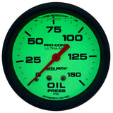2-5/8" OIL PRESSURE 0-150 PSI LIQUID FILLED ULTRA-NITE