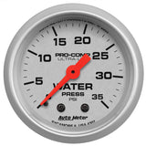 2-1/16" WATER PRESSURE 0-35 PSI ULTRA-LITE