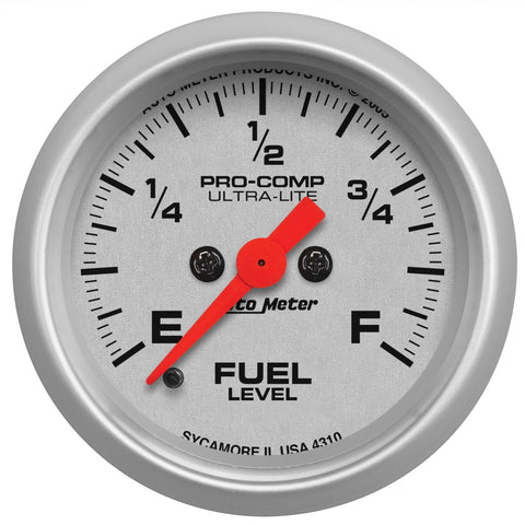 2-1/16" FUEL LEVEL PROGRAMMABLE 0-280 O ULTRA-LITE