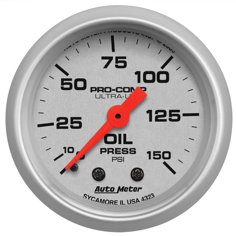 2-1/16" OIL PRESSURE 0-150 PSI ULTRA-LITE