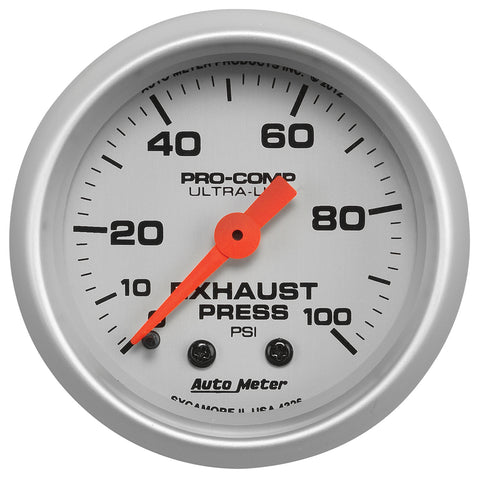 2-1/16" EXHAUST PRESSURE 0-100 PSI ULTRA-LITE