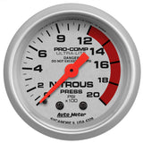 2-1/16" NITROUS PRESSURE 0-2000 PSI ULTRA-LITE