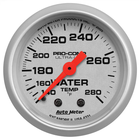 2-1/16" WATER TEMPERATURE 140-280 °F ULTRA-LITE
