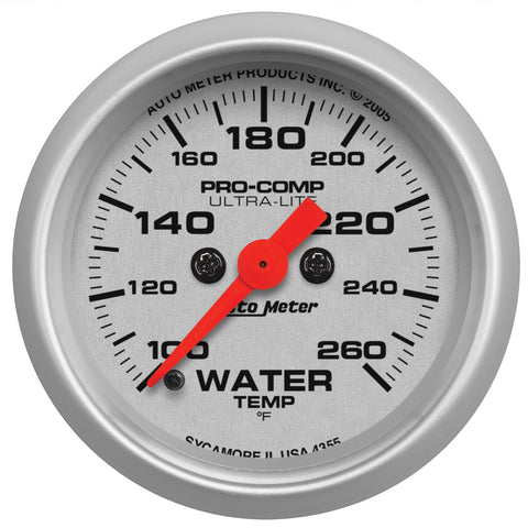 2-1/16" WATER TEMPERATURE 100-260 °F ULTRA-LITE