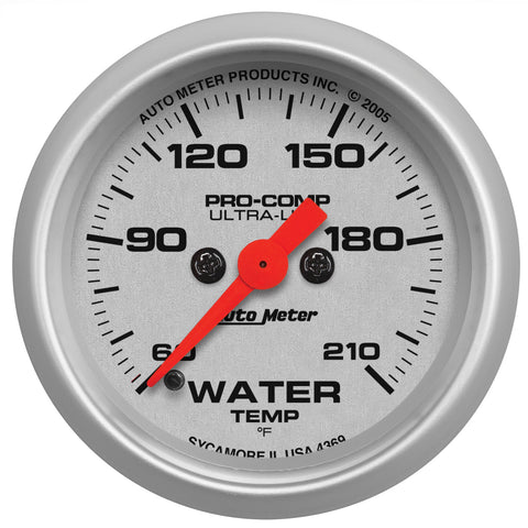 2-1/16" WATER TEMPERATURE 60-210 °F ULTRA-LITE