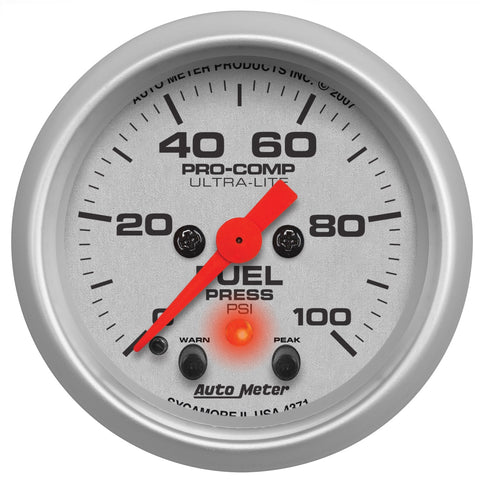 2-1/16" FUEL PRESSURE 0-100 PSI ULTRA-LITE