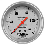 2-5/8" FUEL PRESSURE 0-15 PSI ULTRA-LITE