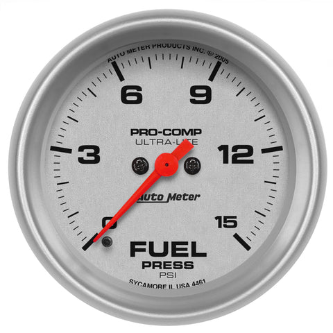 2-5/8" FUEL PRESSURE 0-15 PSI ULTRA-LITE