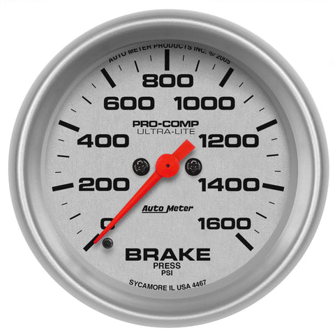 2-5/8" BRAKE PRESSURE 0-1600 PSI ULTRA-LITE
