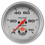 2-5/8" FUEL PRESSURE 0-100 PSI ULTRA-LITE