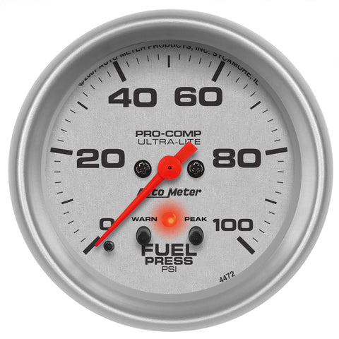 2-5/8" FUEL PRESSURE 0-100 PSI ULTRA-LITE