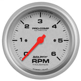 3-3/8" IN-DASH TACHOMETER 0-6000 RPM ULTRA-LITE