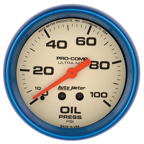 2-5/8" OIL PRESSURE 0-100 PSI ULTRA-NITE