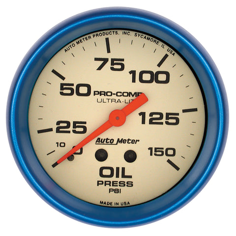 2-5/8" OIL PRESSURE 0-150 PSI ULTRA-NITE
