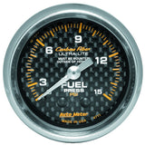 2-1/16" FUEL PRESSURE 0-15 PSI CARBON FIBER