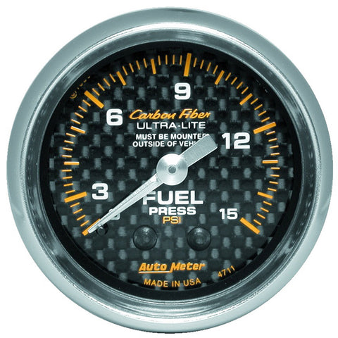 2-1/16" FUEL PRESSURE 0-15 PSI CARBON FIBER