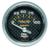 2-1/16" OIL PRESSURE 0-100 PSI CARBON FIBER