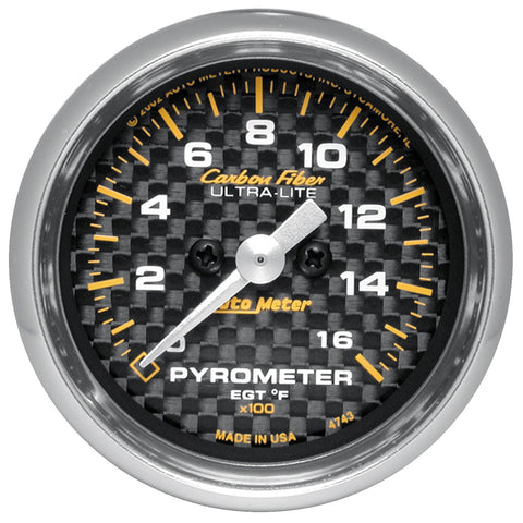 2-1/16" PYROMETER 0-1600 °F CARBON FIBER