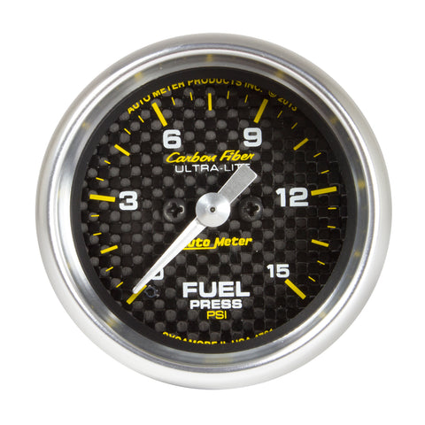 2-1/16" FUEL PRESSURE 0-15 PSI CARBON FIBER