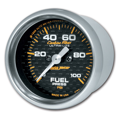 2-1/16" FUEL PRESSURE 0-100 PSI CARBON FIBER