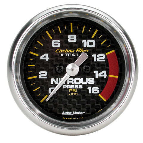 2-1/16" NITROUS PRESSURE 0-1600 PSI CARBON FIBER