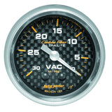 2-1/16" VACUUM 0-30 IN HG CARBON FIBER