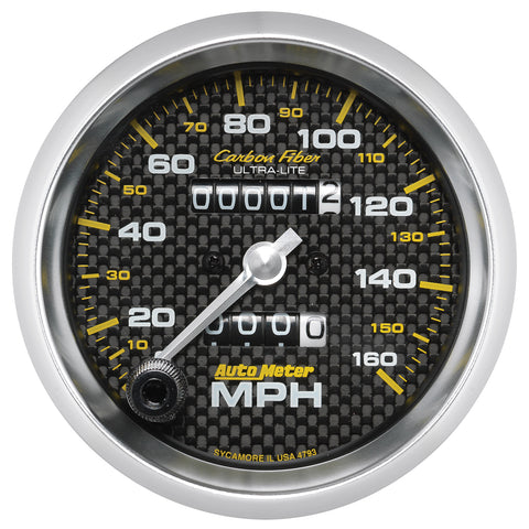 3-3/8" SPEEDOMETER 0-160 MPH CARBON FIBER
