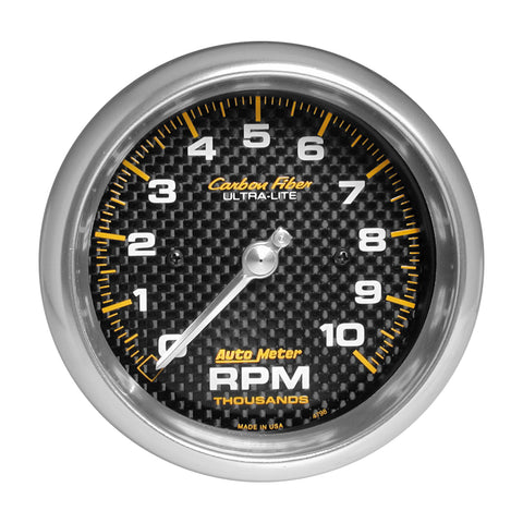 3-3/8" IN-DASH TACHOMETER 0-10000 RPM CARBON FIBER