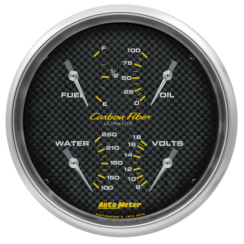 5" QUAD GAUGE 100 PSI/100-250 °F/8-18V/240-33 O CARBON FIBER
