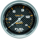 2-5/8" FUEL PRESSURE 0-15 PSI CARBON FIBER
