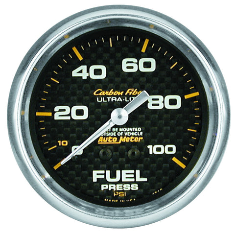 2-5/8" FUEL PRESSURE 0-100 PSI CARBON FIBER