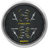 5" QUAD GAUGE 100 PSI/100-250 °F/8-18V/0-90 O CARBON FIBER
