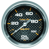 2-5/8" OIL PRESSURE 0-100 PSI CARBON FIBER