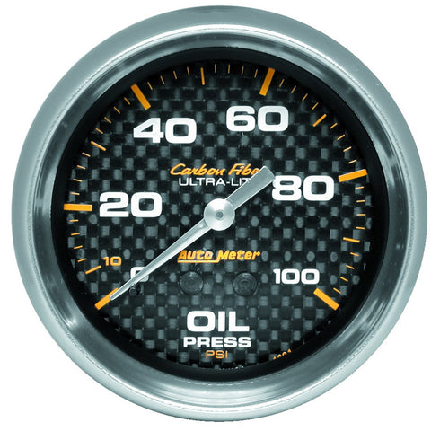 2-5/8" OIL PRESSURE 0-100 PSI CARBON FIBER