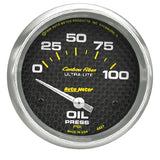 2-5/8" OIL PRESSURE 0-100 PSI CARBON FIBER