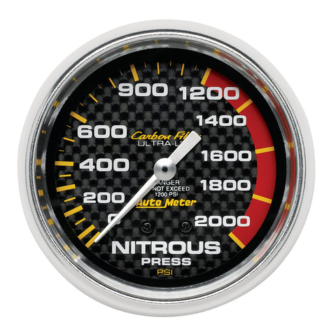 2-5/8" NITROUS PRESSURE 0-2000 PSI CARBON FIBER