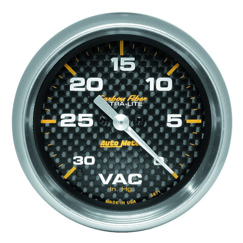 2-5/8" VACUUM 0-30 IN HG CARBON FIBER
