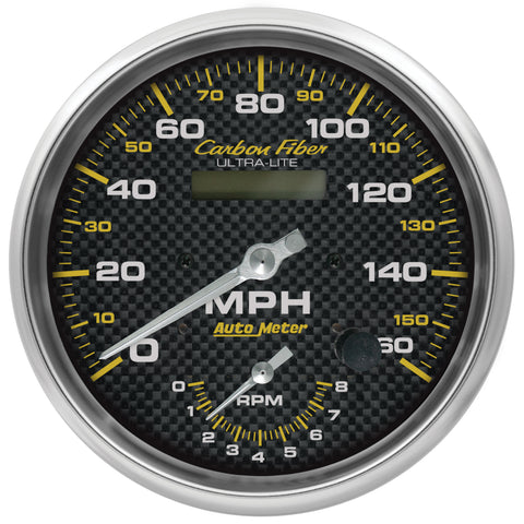 5" TACHOMETER/SPEEDOMETER COMBO 8K RPM/160 MPH CARBON FIBER
